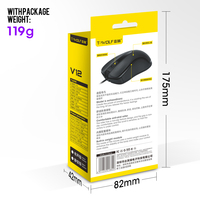 T-WOLF V12 Mouse Kantor Berkabel Mouse USB 3D Mouse Komputer Bisnis Klasik Mouse Ergonomis Optik untuk Komputer Laptop Desktop