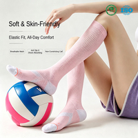 Chaussettes de compression montantes pour femmes, amincissantes, en nylon éponge, respirantes, anti-humidité, anti-odeur, à bout sans couture, pour la course à pied