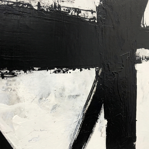 Bán buôn tùy chỉnh lớn trừu tượng màu đen và trắng bức tranh sơn dầu tối giản khách sạn tác phẩm nghệ thuật trên vải kết cấu tường trang trí nội thất - Product Image 5