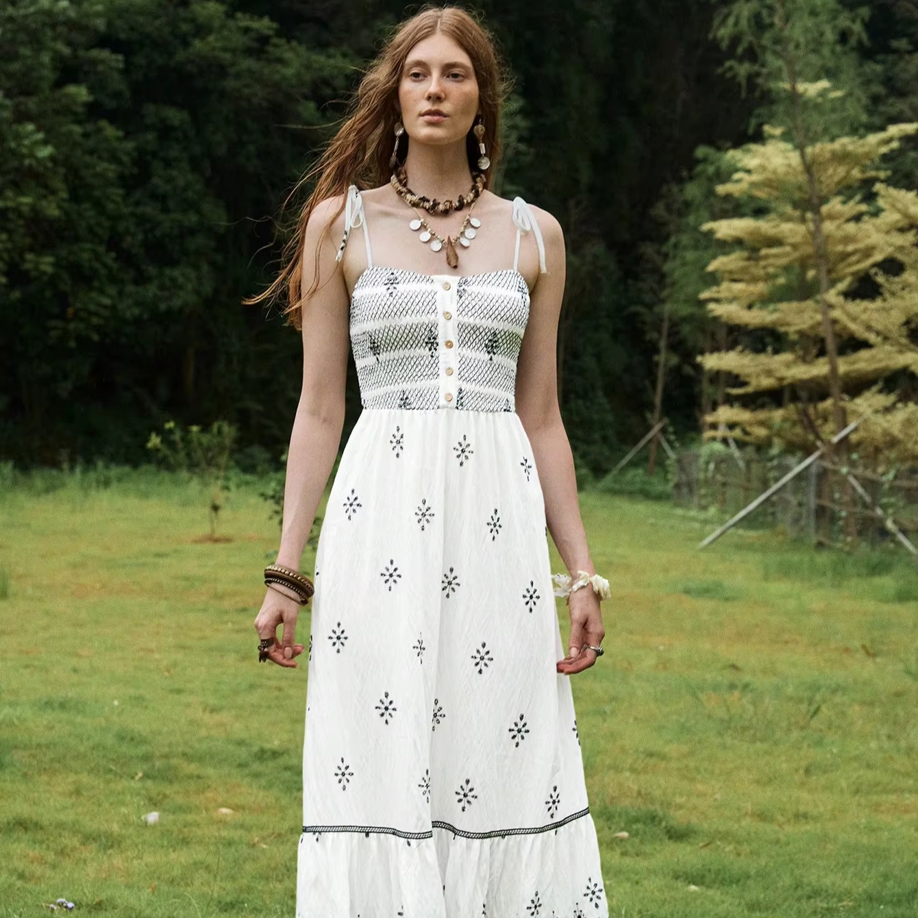 chinese dress ladies Baltic Born Womens Naomi Short Sleeve Maxi Dress | Off White + Rose Floral main image 0