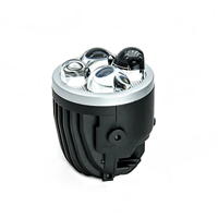 Phare antibrouillard LED tricolore 70W à quatre yeux avec lentille de projecteur laser Bi-LED, blanc jaune, étanche IP67 pour voiture, camion, SUV