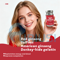 Complément Herbal pour Reconstituer le Qi et le Sang avec Ginseng, Atractylodes Macrocephala, Poria Cocos, Capsules de Ginseng Américain