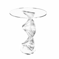 Présentoir rond acrylique transparent de table basse à la mode et conception moderne