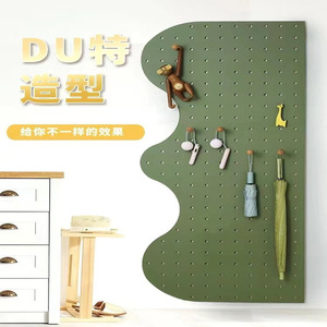 Wooden Pegboard <b>Wall</b> Rack Rectangle Solid Wood <b>Hanging</b> <b>Storage</b> Organizer For Home Office Entryway Customizable Size - Product Image 4