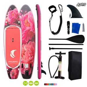Tabla de Paddle Surf Inflable de Alta Gama, Diseño Clásico Antienvejecimiento, Estampado de Peonías, Tabla de SUP para Deportes Acuáticos para Adultos - Product Image 1