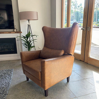 Fauteuil à dossier haut en tissu et cuir PU moderne Sans Wholesale, facile à nettoyer, pour salon et chambre, imperméable et écologique