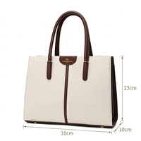 Sac à main fourre-tout élégant en cuir PU grande capacité pour femme, avec bandoulière en cuir