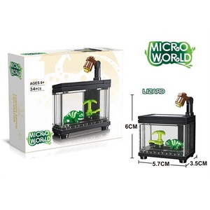 Tanque de peces, adorno de mesa, <span class=keywords><strong>modelo</strong></span> de langosta, lagarto, bloques de construcción de partículas grandes, juguete de regalo de montaje para niño 2025 - Product Image 4