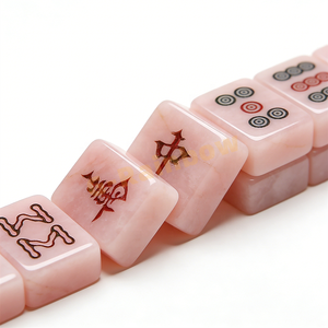 Factory Custom Color Custom Hand Painting Jade Look Mahjongg Tiles Stone American <strong>Majong</strong> Travel Game <strong>Set</strong> - Product Image 3