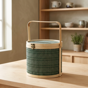 Panier de rangement en fleurs de bambou de couleur naturelle, panier cadeau pique-nique de Noël Prix de gros à FACTORY TRE10 - Product Image 2