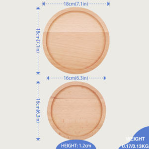 Bandeja Redonda de Madera de Haya, Plato Pequeño para Cena, Plato de Madera para el Hogar, Bandeja de Madera Maciza para Aperitivos y Pasteles - Product Image 2