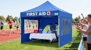 เต็นท์โฆษณาสำหรับงานกลางแจ้งแบบกำหนดเอง พร้อมบูธปฐมพยาบาล ติดตั้งง่าย <span class=keywords><strong>ส</strong></span>ำหรับงานมาราธอนและทัวร์นาเมนต์ - Product Image 3