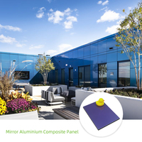 Panneaux composites en aluminium modernes, ignifuges, à effet miroir violet, pour revêtement de façade, taille 4x8, pour extérieur et intérieur