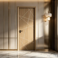 Porte coulissante contemporaine en bois massif, finition grain de bois couleur personnalisée pour usage résidentiel et commercial