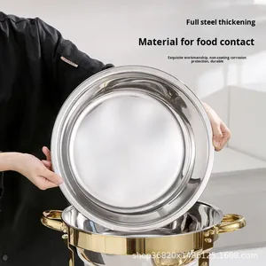 Ensemble de plats chauds en acier inoxydable doré de luxe pour la restauration, style restaurant commercial avec logo personnalisé - Product Image 2