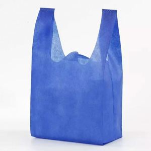 Wholesale Eco-Friendly Portable Vest <b>Bag</b> Colorful Non-Woven Tote <b>Bag</b> for Mall Shopping Blank Design - Product Image 4