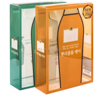 Boîte cadeau en plastique pliable personnalisée en PVC pour bouteille, emballage recyclable pour bouteille de shampoing cosmétique en plastique pour animaux de compagnie