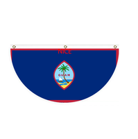 Drapeau de la Guyane imprimé sur mesure en forme de demi-cercle pour balcon, événements sportifs et décoration de célébrations familiales en extérieur