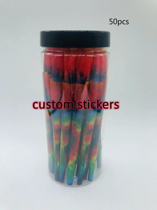 Autocollants d'emballage sur mesure en gros pour usine, cônes en papier taille King Size, cônes en papier naturel tie-dye - Product Image 2