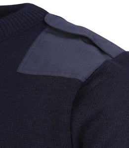 Long Sleeve Crew Neck Thick 100% Acrylic Navy Color <strong>Winter</strong> Security <strong>Man</strong> Sweater Custom Knitted <strong>Jumper</strong> - Product Image 3