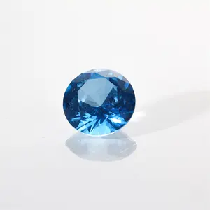 Blue Zircon Natural Faceted Round Shape Loose Gemstones In Sizes Ranging From 0.2mm To 6.5mm For Jewelry Making
