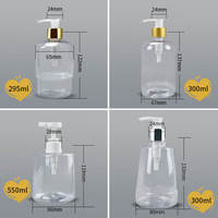 Bouteille transparente personnalisée PET 250ml 300ml 350ml 500ml en plastique cheveux soins du corps savon pour les mains shampooing mousse lotion pompe pour cosmétique
