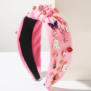 Serre-tête Diamanté pour Femme, Thème Festival de Musique, Personnalisé Guitare & Rouge à Lèvres, Accessoire de Coiffure - Product Image 3