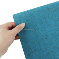 INFOCORK Portugis-kulit PU sintetis tekstur kayu bambu biru untuk tas, dompet & sepatu