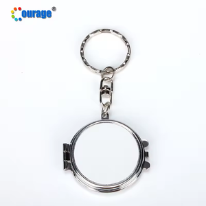 X جيب صغير التسامي المفاتيح مرآة مدمجة ، شعار مخصص فارغ - Product Image 2