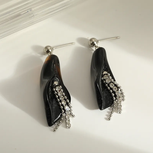 304 Stainless Steel 18K <b>Gold</b> Plated Natural Stone Agate Geometric Tassel <b>Necklace</b> for Women Cable Chain Cross Chain Jewelry - Product Image 6