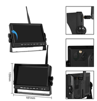 Système de caméra de recul sans fil 4CH 7 pouces Caméra de recul numérique sans fil Ahd Moniteur à quatre écrans Système de vision arrière pour camion