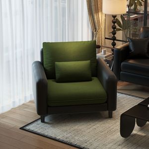 Light Luxury Retro Single <b>Sofa</b> Chair With Backrest For Small <b>Living</b> <b>Room</b> Hotel Homestay And Reception - Product Image 2