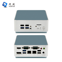 OEM ODM Industrial Mini PC de escritorio Nuevo Intel Celeron 5205U 2 DDR4 M.2 NVME Dual RJ45 LAN 2 COM HD DP SIM Wifi y Linux Mini PC