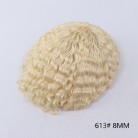 Postiches pour hommes indétectables, 2 mm, afro bouclé, unités de cheveux pour hommes, blond 613 #   Perruques dreadlocks pour hommes, toupet