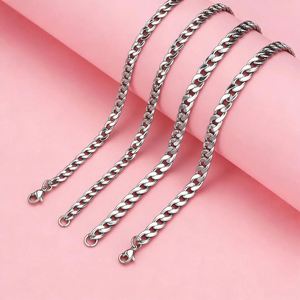 Nk स्टेनलेस स्टील चेन सिल्वर नेकलेस पेलेंट चेन पुरुषों स्वेटर श्रृंखला - Product Image 4