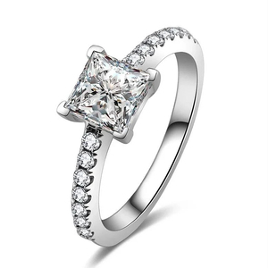 Bagues de fiançailles en zircon cubique les plus vendues pour dames Bague de fiançailles en argent sterling 925 - Product Image 1