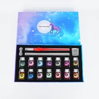Stylo en verre de calligraphie en borosilicate fait à la main avec plusieurs encres Vintage coloré cristal spirale verre stylo à tremper ensemble avec boîte-cadeau