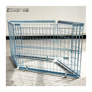 Fabriek Direct Gegalvaniseerd Metalen Magazijn Opslag Stapelbare Opvouwbare Draadgaas Kooi Pallet - Product Image 3