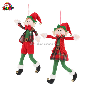 Zaves <span class=keywords><strong>13</strong></span> pouces ornement d'elfe de Noël avec des membres pliables en peluche décor à la maison ornement suspendu et accessoires d'elfe - Product Image 3