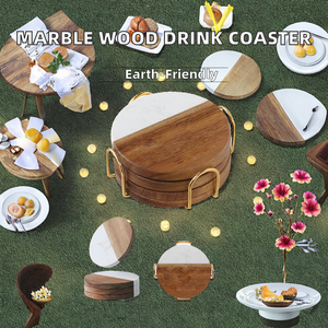 Homemate Modern Eco-Friendly Wooden Simple Coasters Round Coffee <b>Mats</b> <b>Cup</b> <b>Mat</b> 100mm Diameter 10mm Thick for Drinks - Product Image 3