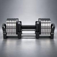 Ensemble d'haltères réglables avec plateaux de rangement, poids de musculation pour la maison, gain de place, pour la force et l'entraînement du corps entier