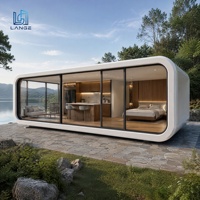 Capsule spatiale mobile de luxe, maison préfabriquée, système de maison intelligente, prête à l'emploi, cabine modulaire en conteneur
