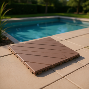 Baldosas de Plástico Entrelazadas Cuadradas Marrones de 12x12, Resistentes al Agua, para Exteriores, Patio, Piscina - Product Image 2