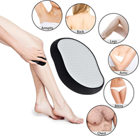 Épilateur en verre nano, gomme à épiler en cristal, outil d'épilation indolore et réutilisable pour les jambes, les bras, le corps, exfoliant portable