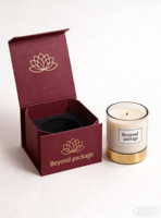 Boîte cadeau en papier imprimé de luxe blanc mat pour bougies