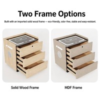 Table de chevet intelligente à 3 tiroirs avec chargeur sans fil, haut-parleur Bluetooth, verrouillage par empreinte digitale, meubles de chambre à coucher