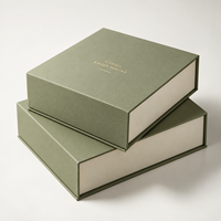 Boîtes rigides de luxe personnalisées avec logo vert et noir, emballage magnétique pour bougies, avec couvercle magnétique recyclable