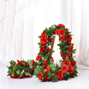 Couronnes Décoratives en Fleurs Artificielles et Rotin, <span class=keywords><strong>Guirlande</strong></span> de Vignes de Plantes et Roses Artificielles pour Mariage, Maison, Printemps, Automne et Noël - Product Image 6