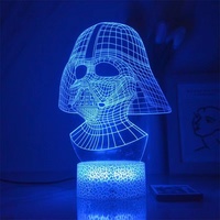 Lampe de nuit led optique 3d pour chambre d'enfant, étoiles Wars