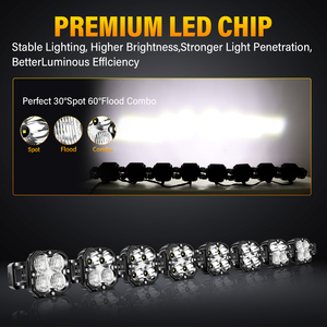 Nouveau Phare Antibrouillard LED <span class=keywords><strong>4x4</strong></span> Breveté pour Vente en Gros Usine, 21/28/34/40/47/52 Pouces, Étanche IP67, 20000LM, Lumière LED Raccordable pour Route - Product Image 2